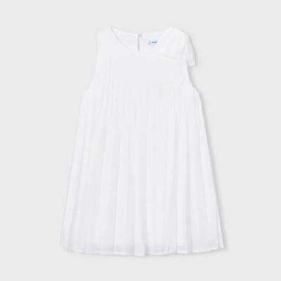 Mayoral Рокля плисирана в мръснобял цвят за мини момиче Mayoral