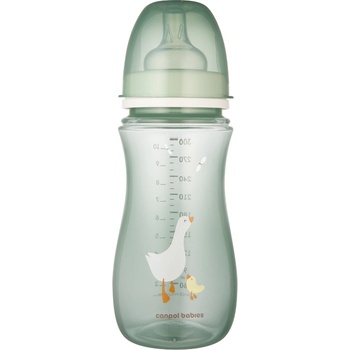 Canpol babies Антиколик шише с широко гърло Canpol - Easy Start, Goose, 300 ml (35/246C)