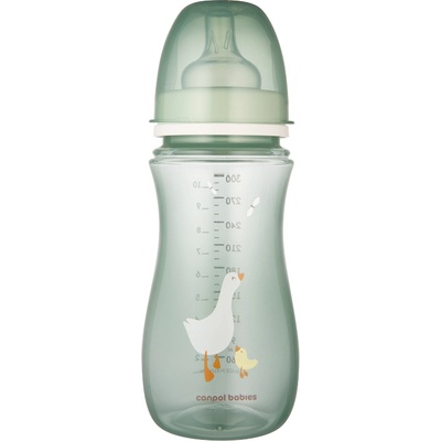 Canpol babies Антиколик шише с широко гърло Canpol - Easy Start, Goose, 300 ml (35/246C)