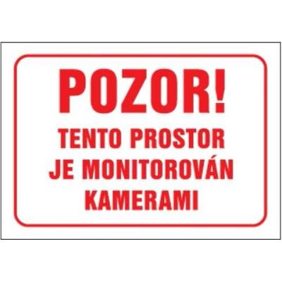 Značka Pozor! Tento prostor je monitorován kamerami, hliník, 210×297mm BZ AET01