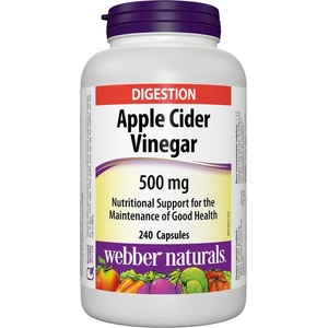 Webber Naturals Apple Cider Vinegar - Ябълков оцет, 500 mg, 240 капсули (5054 WN)