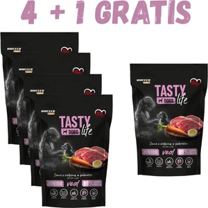 Tasty Dog Life Tasty Dogs Life Junior Телешко в желе 500 г 4+1 БЕЗПЛАТНО! !