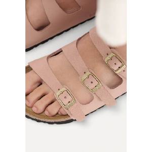 Birkenstock чехли с равна подметка дамски от набук Florida (1031813.N)