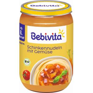 Bebivita Био ястие Bebivita - Паста с шунка и зеленчуци, 220 g (15607-01) - baby