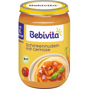 Bebivita Био ястие Bebivita - Паста с шунка и зеленчуци, 220 g (15607-01) - baby