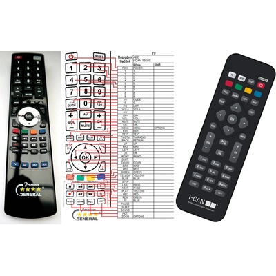 GENERAL I-CAN 1850S - съвместимо дистанционно управление на марката General (1850S)