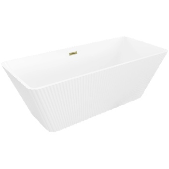 Mexen Tava самостоятелна набраздена вана 170 x 75 cm, бяла, златен прелив - 52851707500-50 (52851707500-50)