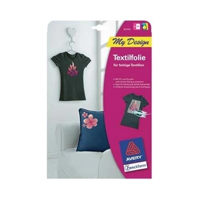 Avery Zweckform MD1003 Nažehlovací fólie pro Inkjet 4 x A4 na tmavý a barevný textil – Zboží Mobilmania