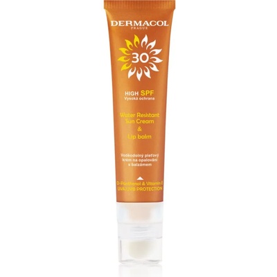 Dermacol Sun Water Resistant водоустойчив слънцезащитен крем за лице с балсам за устни SPF 30 30ml