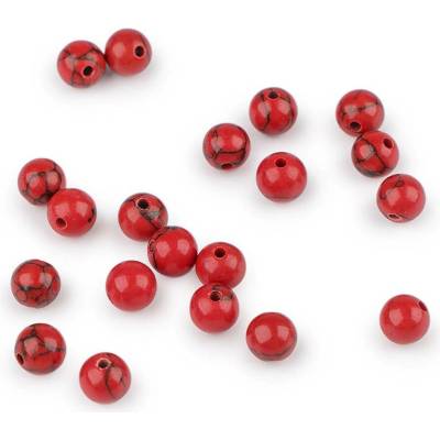 Stoklasa Tyrkys červený syntetický, minerální korálky Ø6 mm tyrkys červený