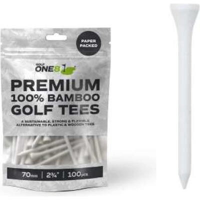 GOLF ONE8 Premium 100% Bamboo Golf Tees 70mm (2a3/4") - bílá 100ks – Hledejceny.cz