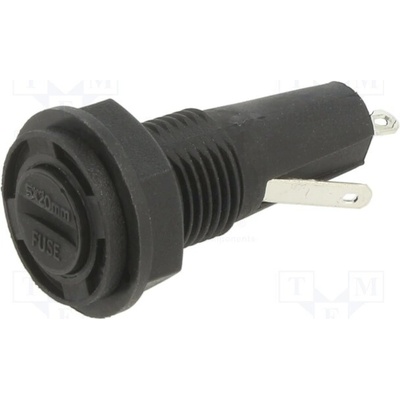 EATON/BUSSMANN BK2-HTC-607M Zásuvka s krytkou; 5mm; 10A; 250VAC; HTC; na panel; černá; UL94V-2
