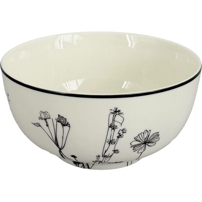by inspire Porcelánová miska Linea Garden černý dekor 14 cm