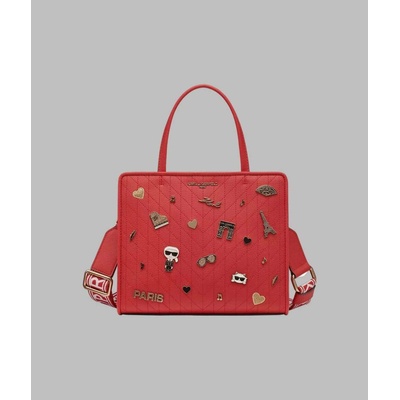Karl Lagerfeld PARIS dámská kabelka MAYBELLE červená se zlatými detaily – Hledejceny.cz