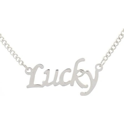 Blingstar Řetízek s nápisem lucky z chirurgické oceli 1488