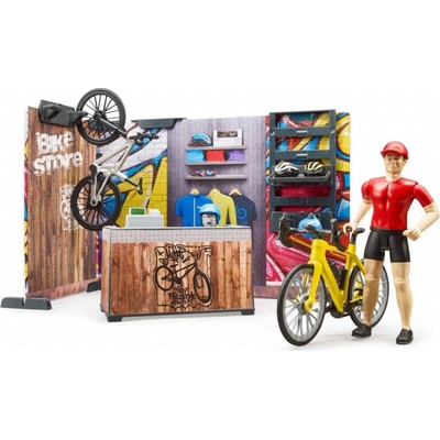 BWORLD Bruder 63120 Cykloservis a prodejna s figurkou