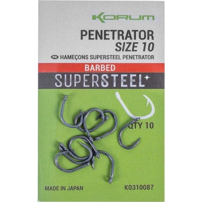 Korum Supersteel Penetrator Hooks Barbed vel.12 10 ks