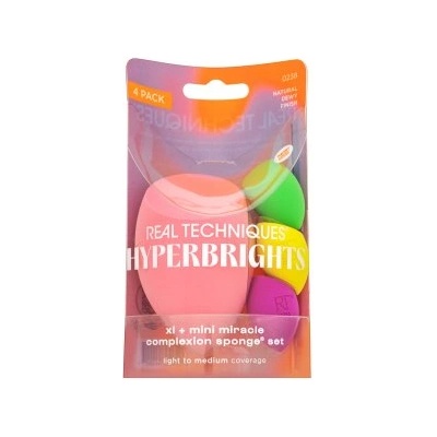 Real Techniques Hyperbrights XL + Mini Miracle Complexion Sponge Set гъбичка за фон дьо тен - комплект