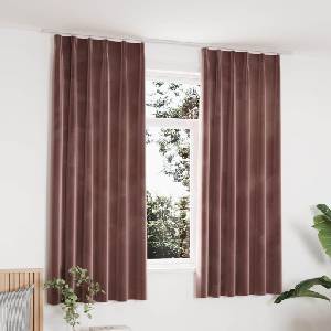 Pure Line Home Кадифени завеси в цвят пепел от рози с перделък, 2 бр. , 140 x 175 см