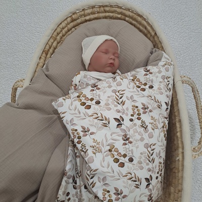 Pro útulný domov Péřová zavinovačka béžový mušelín a bavlna LÍSTEČKY