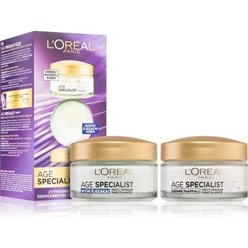 L'Oréal Age Specialist 55+ denní krém pro zralou pleť 50 ml + L'Oréal Age Specialist 55+ noční krém pro zralou pleť 50 ml dárková sada