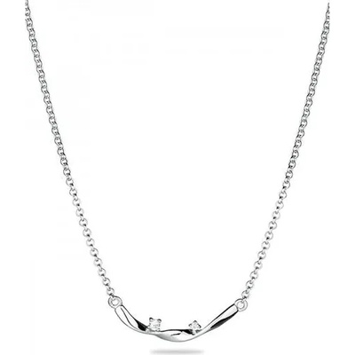 Swan Сребърно колие с усукана висулка и камъчета цирконий JT7727N Swan