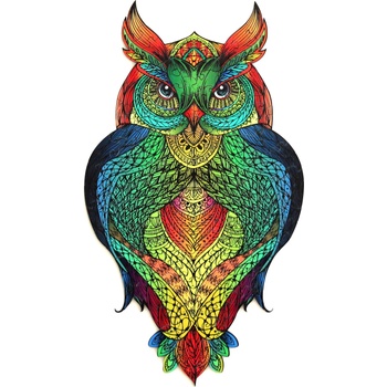 Image 1 of Eureka - Puzzle Wooden colored Owl - 120 piese