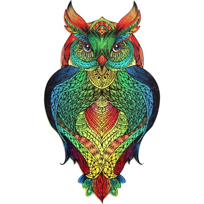 Eureka - Puzzle Wooden colored Owl - 120 piese