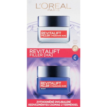 L'Oréal Paris Revitalift Filler HA denní pleťový krém Revitalift Filler HA 50 ml + noční pleťový krém Revitalift Filler HA 50 ml dárková sada