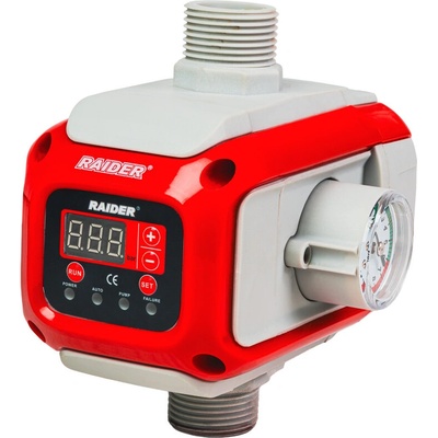 Raider (Standard) Електронен пресостат Raider RD-EPC08 - 2, 2 kW, 1" , 80°C, с регулируем манометър (070195)
