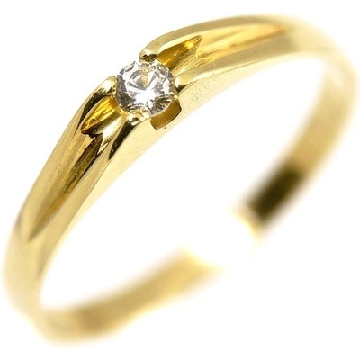 Šperky-NM Zlatý zásnubní prsten se zirkonem 414