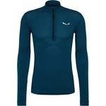 Salewa Мъжко мериносово термобельо Salewa Zebru Med Warm AMR Half Zip Tee Merino base layer - Pond Blue (015-1346-0511)