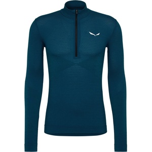 Salewa Мъжко мериносово термобельо Salewa Zebru Med Warm AMR Half Zip Tee Merino base layer - Pond Blue (015-1346-0511)