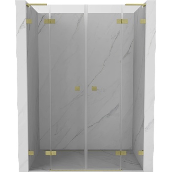 Mexen Lunar L Двойна душ врата 150 см, прозрачна, златна четка - 834DL-150-000-55-00 (834DL-150-000-55-00)