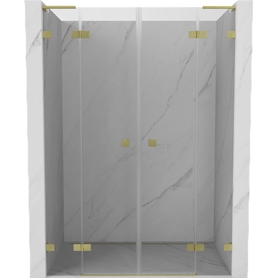 Mexen Lunar L Двойна душ врата 150 см, прозрачна, златна четка - 834DL-150-000-55-00 (834DL-150-000-55-00)