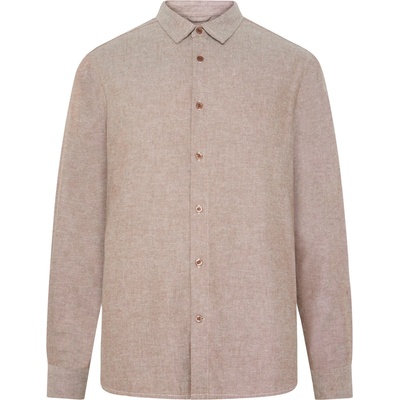 KnowledgeCotton Apparel Мъжка риза с копчета KnowledgeCotton Apparel Regular Fit Heavy Twill Flannel Shirt - Demitasse Brown - размер XXL (033-2930-0115)