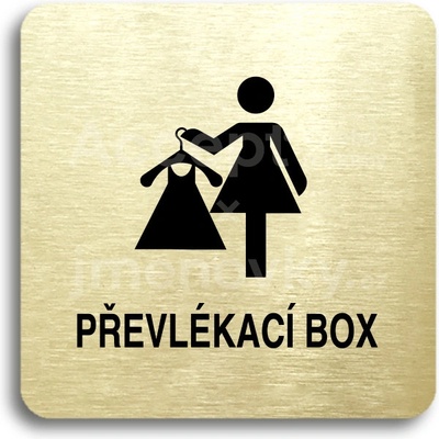 ACCEPT Piktogram převlékací box V - zlatá tabulka - černý tisk bez rámečku
