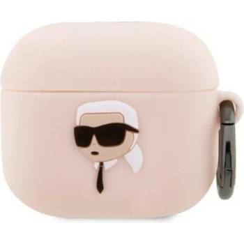 Karl Lagerfeld Кейс Karl Lagerfeld KLA3RUNIKP за AirPods 3, розов / розов, Silicone Karl Head 3D (KF001467-0)