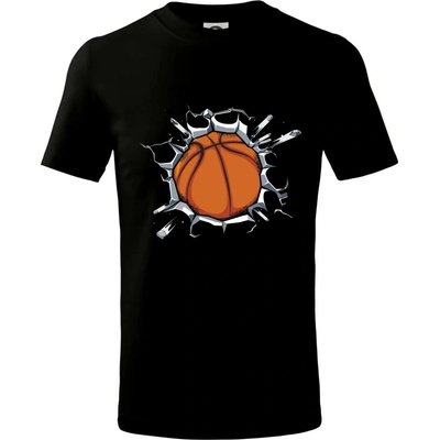 Basketbal míč v triku tričko dětské bavlněné černá