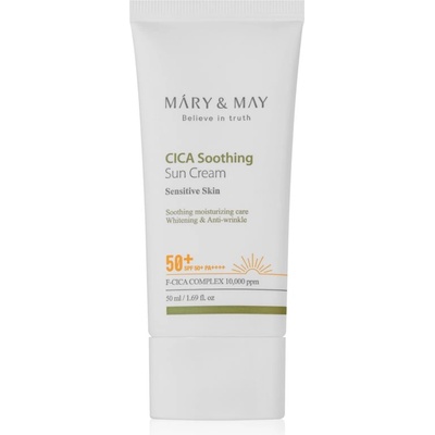 MARY & MAY Cica Soothing успокояващ и защитен крем SPF 50+ 50ml