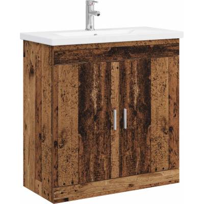 vidaXL Комплект мебели за баня Старо дърво 81 x 40 x 84, 5 см (3404364)