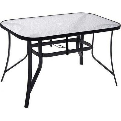 Zahradní stůl 150cm - černý kov+sklo