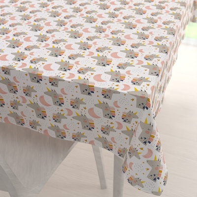 Biante bavlna obdélníkový ubrus Sandra SA-562 Spící jednorožci mezi hvězdičkami na bílém 100x140 cm
