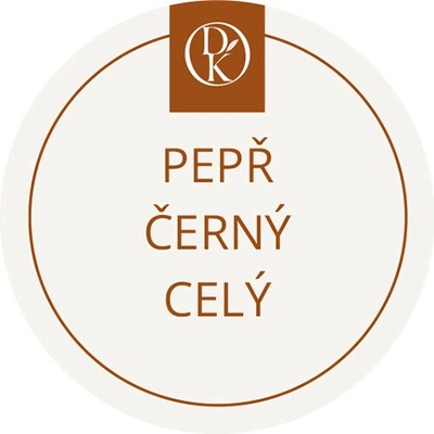 Davídkovo koření Etiketa Pepř černý celý béžová průměr 4,5 cm 1 ks