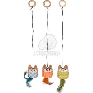 Flamingo играчка за котки - бухал на въже 1 бр