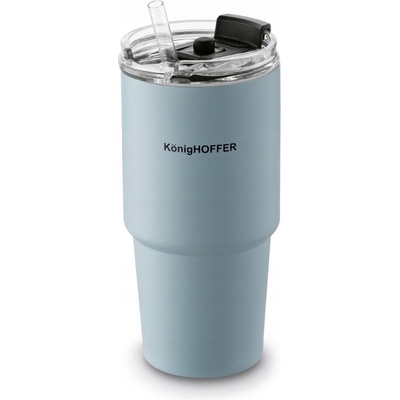 Konighoffer termohrnček so slamkou Davos 420 ml modrá