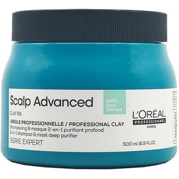 L'Oréal Expert Scalp Advanced Anti Oiliness Clay 2v1 maska a šampon 500 ml