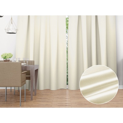 Biante Saténový záves LUX-017 Smotanový 140x150 cm