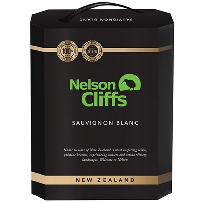 Nelson cliffs Бяло вино Нелсън Клифс Совиньон блан бег-ин-бокс, 3 л
