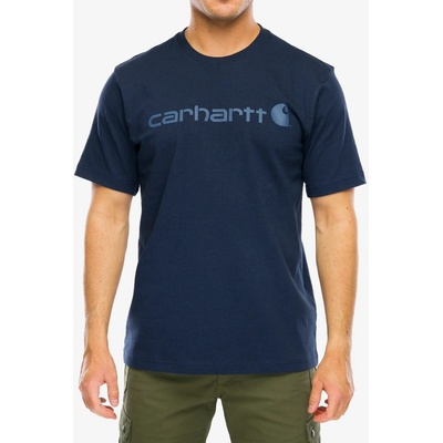 Carhartt Bavlněné tričko Dearborn Relaxed Logo T-Shirt navy/dark blue